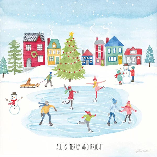 Typography: Vintage Holiday Cheer square by Cynthia Coulter