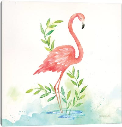 Pink Flamingos I Canvas Art Print - Cynthia Coulter