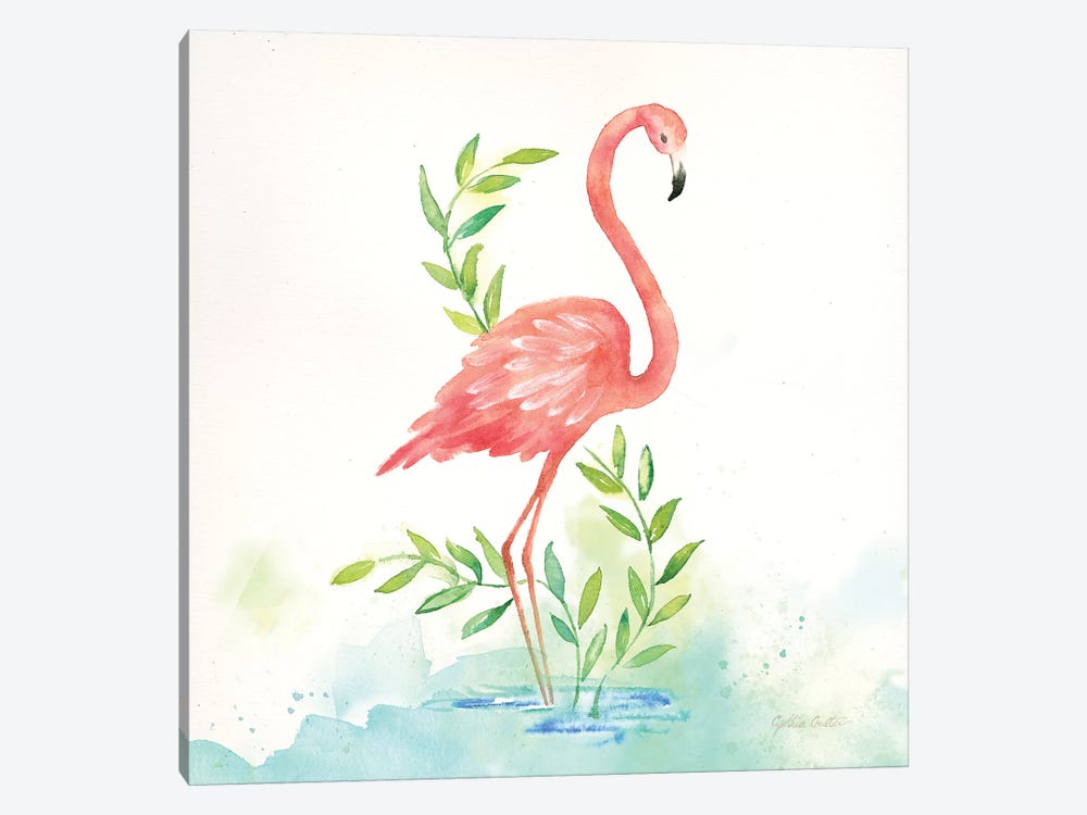 Pink Flamingos I by Cynthia Coulter 1-piece Art Print