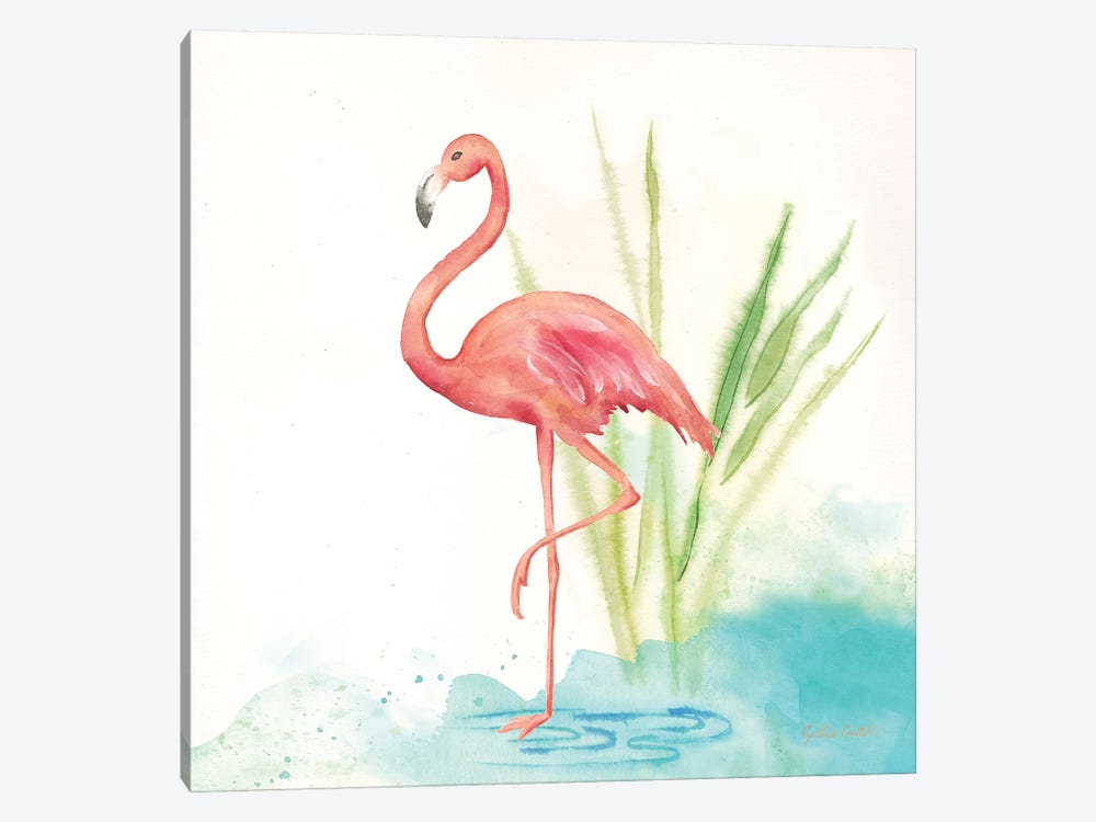 Pink Flamingos II by Cynthia Coulter 1-piece Canvas Wall Art