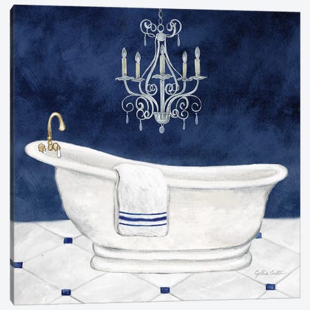 Navy Blue Bath I Canvas Print #CYN250} by Cynthia Coulter Canvas Artwork