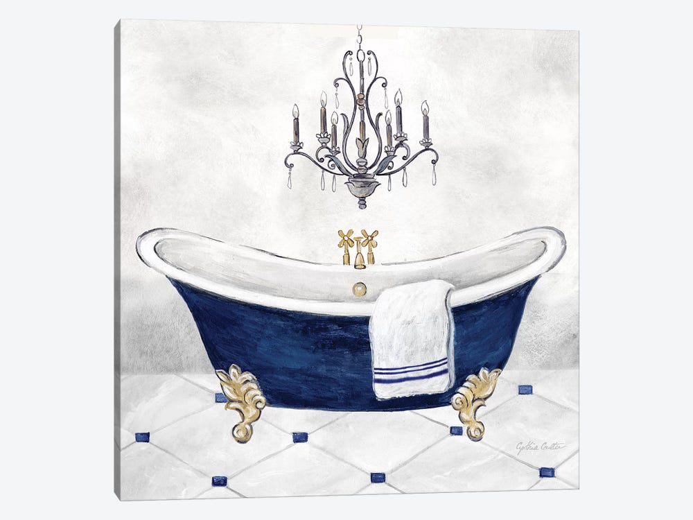 Navy Blue Bath II by Cynthia Coulter 1-piece Canvas Print