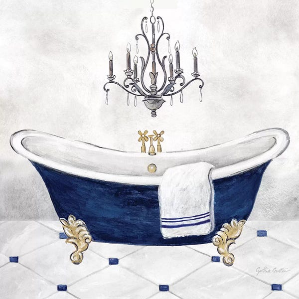 Chandeliers: Navy Blue Bath II by Cynthia Coulter