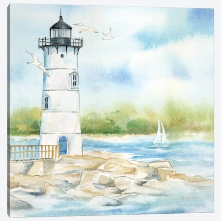 East Coast Lighthouse I Canvas Print #CYN254} by Cynthia Coulter Art Print