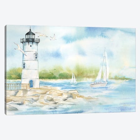 East Coast Lighthouse landscape I Canvas Print #CYN257} by Cynthia Coulter Canvas Print