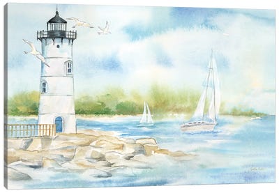 East Coast Lighthouse landscape I Canvas Art Print - Cynthia Coulter