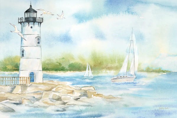 Lighthouses: East Coast Lighthouse landscape I by Cynthia Coulter