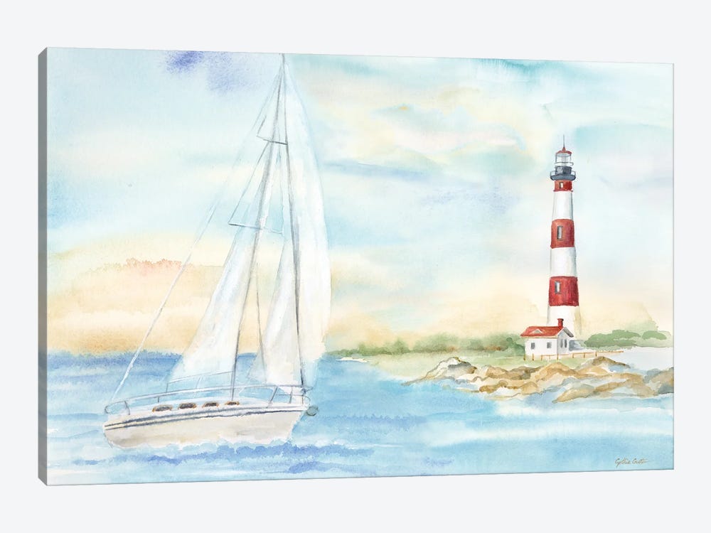 East Coast Lighthouse landscape II by Cynthia Coulter 1-piece Canvas Art