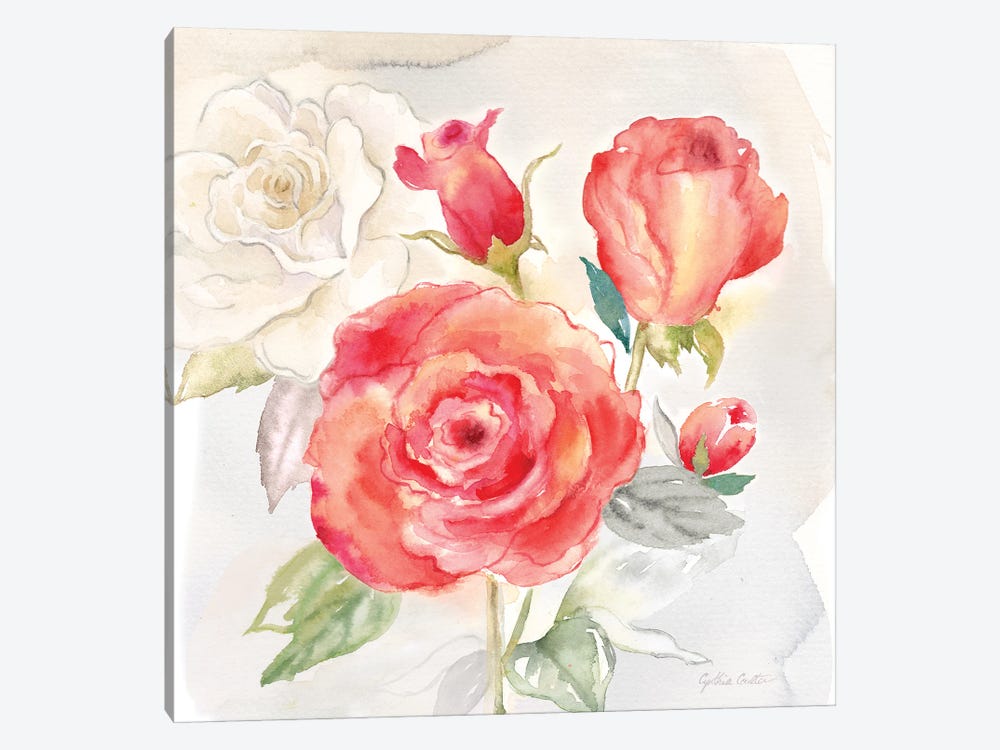 Garden Roses I by Cynthia Coulter 1-piece Canvas Wall Art