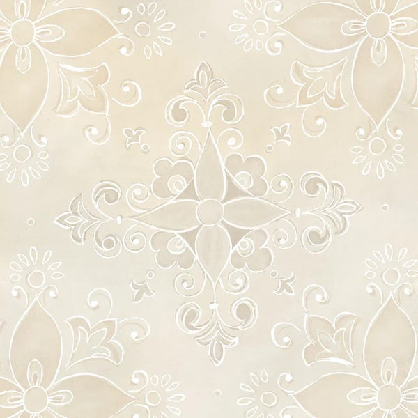 Scroll: Garden Roses Medallion I by Cynthia Coulter