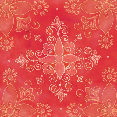 Garden Roses Medallion II by Cynthia Coulter framed canvas print