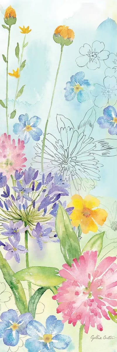 Wildflower Mix vertical I by Cynthia Coulter framed canvas print