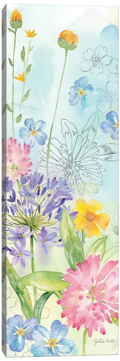 Wildflower Mix vertical I Canvas Art Print - Cynthia Coulter