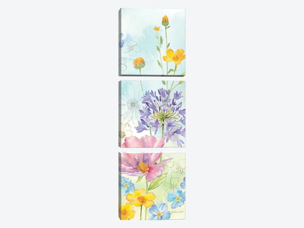 Wildflower Mix vertical II by Cynthia Coulter 3-piece Art Print