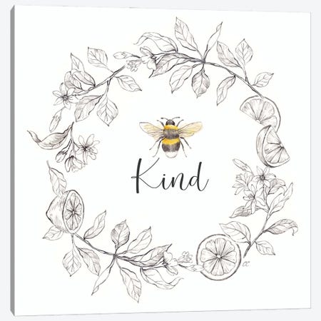 Bee Sentiment Wreath II-Kind Canvas Print #CYN286} by Cynthia Coulter Canvas Artwork