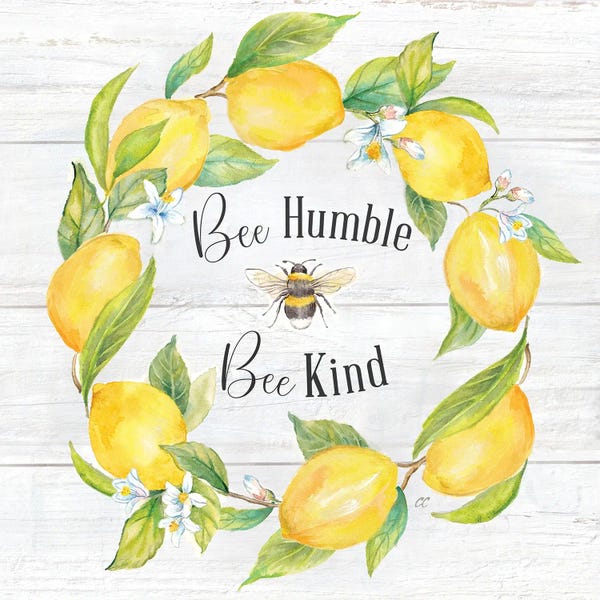 Lemons & Bees I Sentiment Woodgrain