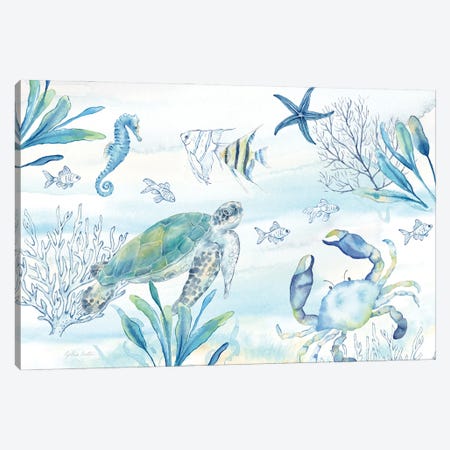 Great Blue Sea I Canvas Print #CYN298} by Cynthia Coulter Canvas Art