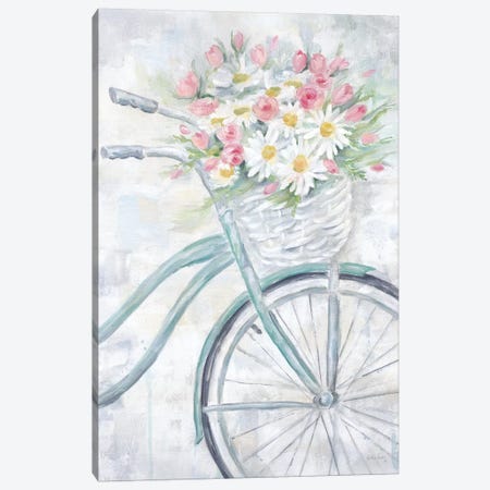 Bike With Flower Basket Canvas Print #CYN2} by Cynthia Coulter Canvas Art