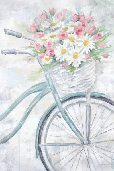 Shabby Chic Décor: Bike With Flower Basket by Cynthia Coulter