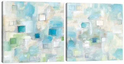 Grid Ensemble Diptych Canvas Art Print - Art Sets | Triptych & Diptych Wall Art