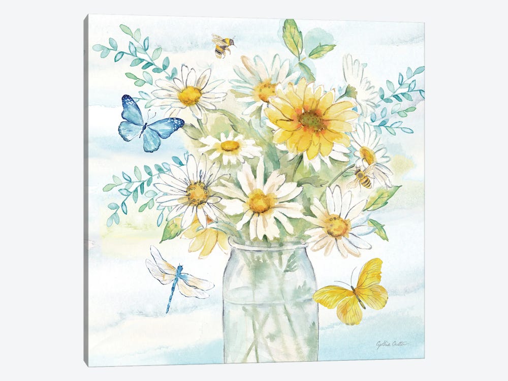 Daisy Days II by Cynthia Coulter 1-piece Canvas Art Print