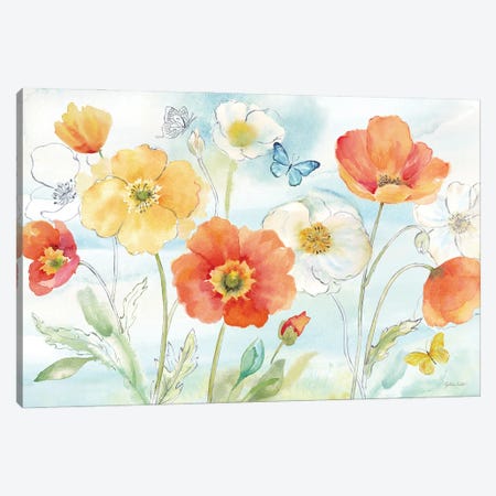 Happy Poppies I Canvas Print #CYN325} by Cynthia Coulter Canvas Art Print