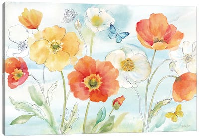 Happy Poppies I Canvas Art Print - Cynthia Coulter