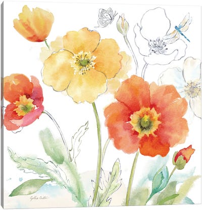 Happy Poppies IV Canvas Art Print - Cynthia Coulter