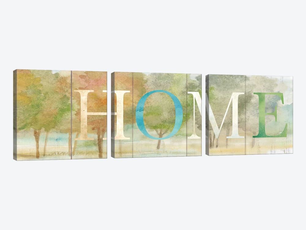 Home Rustic Landscape Sign by Cynthia Coulter 3-piece Art Print