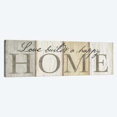 Love Builds Home Neutral Sign Canvas Print #CYN38} by Cynthia Coulter Art Print