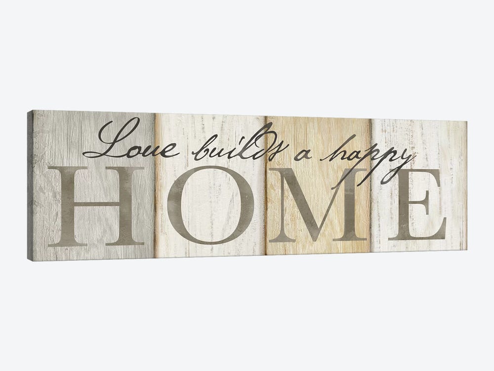 Love Builds Home Neutral Sign by Cynthia Coulter 1-piece Canvas Artwork
