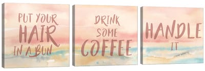 Put Your Hair Up Triptych Canvas Art Print - Cynthia Coulter