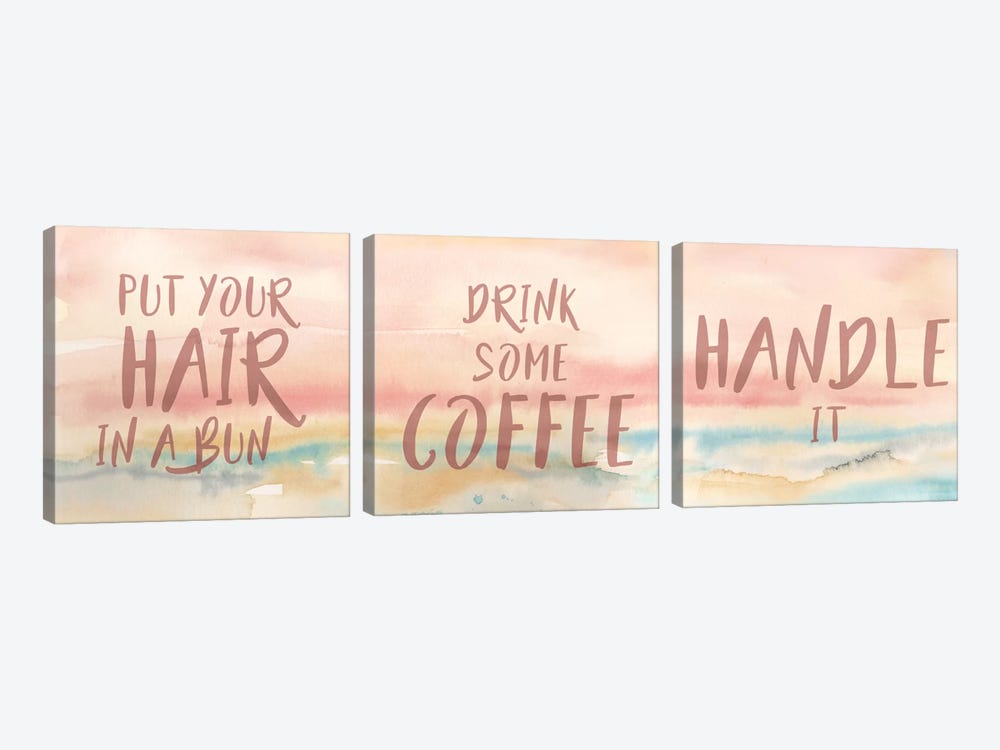 Put Your Hair Up Triptych by Cynthia Coulter 3-piece Canvas Wall Art