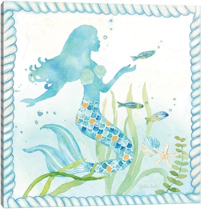 Mermaid Dreams III Canvas Art Print - Kids Nautical & Ocean Life Art