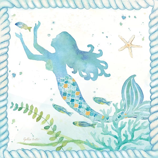Kids Nautical Art: Mermaid Dreams IV by Cynthia Coulter