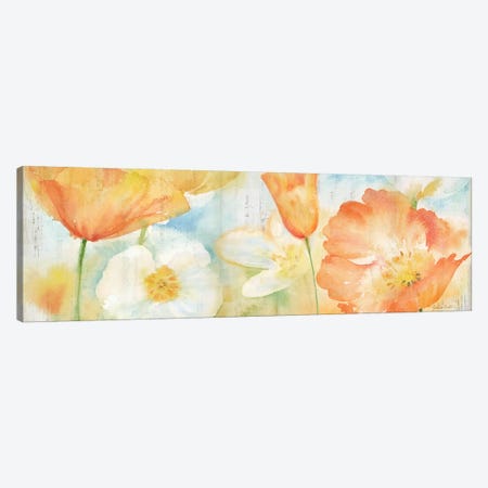 Poppy Meadow Pastel Woodgrain Panel Canvas Print #CYN52} by Cynthia Coulter Art Print
