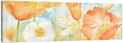 Poppy Meadow Pastel Woodgrain Panel Canvas Art Print - Cynthia Coulter