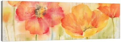 Poppy Meadow Spice Woodgrain Panel Canvas Art Print - Cynthia Coulter
