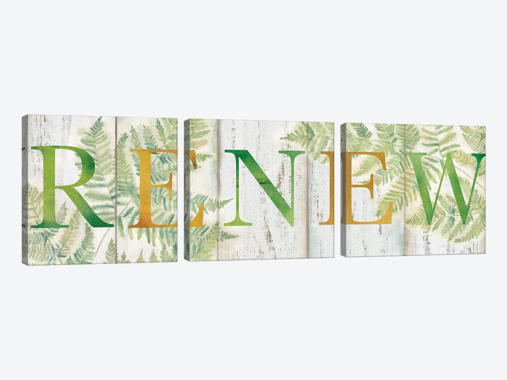 Renew Rustic Botanical Sign by Cynthia Coulter 3-piece Canvas Art Print