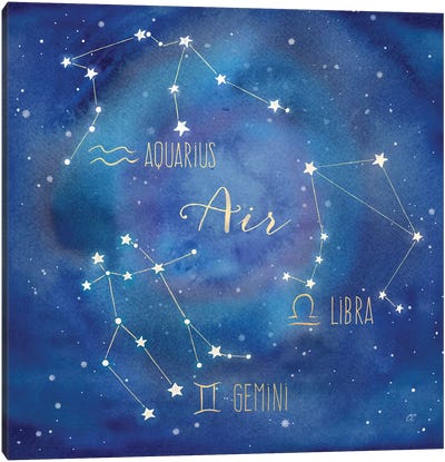 Star Sign Air Canvas Art Print - Aquarius Art