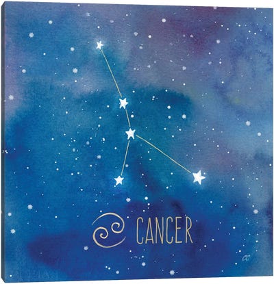 Star Sign Cancer Canvas Art Print - Astrology Art