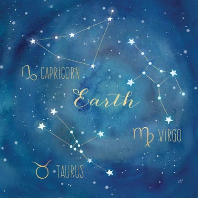 Star Sign Earth by Cynthia Coulter metal wall art