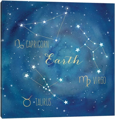 Star Sign Earth Canvas Art Print - Cynthia Coulter