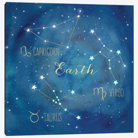Star Sign Earth Canvas Print #CYN81} by Cynthia Coulter Canvas Artwork