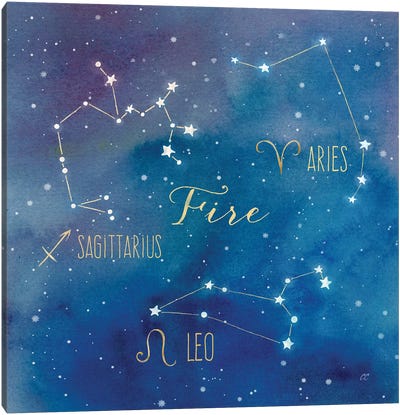 Star Sign Fire Canvas Art Print - Cynthia Coulter