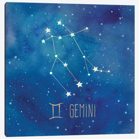 Star Sign Gemini Canvas Print #CYN83} by Cynthia Coulter Canvas Art