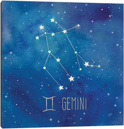 Star Sign Gemini Canvas Art Print - Constellation Art