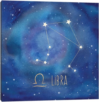 Star Sign Libra Canvas Art Print - Constellation Art