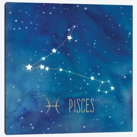Star Sign Pisces Canvas Print #CYN86} by Cynthia Coulter Art Print