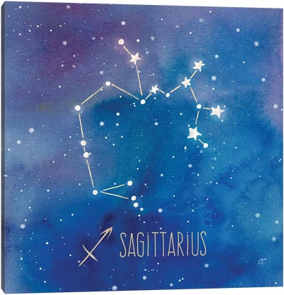Star Sign Sagittarius Canvas Art Print - Cynthia Coulter